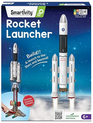 Smartivity DIY Rocket Launcher STEM Kit for Kids 6-12 Years | Build Your Own Rocket & Launcher | DIY Science Toy | Birthday Gift for Smart Boys & Girls Ages 6,7,8,9,10,11,12