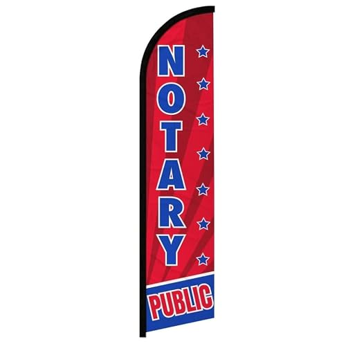 OnPoint Wares Notary Public Windless Feather Flag – Outdoor Advertising Banner for Business Services, Weatherproof Polyester, Pack of 1, Hardware Not Included