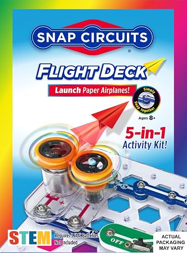 SNAP CIRCUITS Flight Deck STEM Toy, Paper Airplane Launcher, Ages 8+ | Build a working paper airplane launcher and explore circuits, motors, motion and engineering through STEM play.