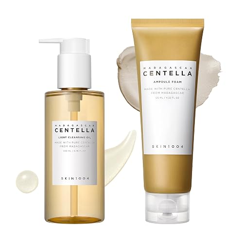 SKIN1004 Centella Double Cleansing Duo, Oil Cleanser, Face Wash 10.99 fl.oz | Korean Skin Care Gift Set with Madagascar Centella Asiatica, Makeup Remover Cleansing Oil, Gentle Facial Cleanser