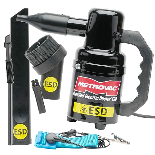 METROVAC DataVac ED-500-ESD Antistatic PC Electric Air Duster Made in USA | Antistatic Computer Air Blower for PC and Electronics Cleaning with Included Accessories, Powerful Airflow and ESD Protection