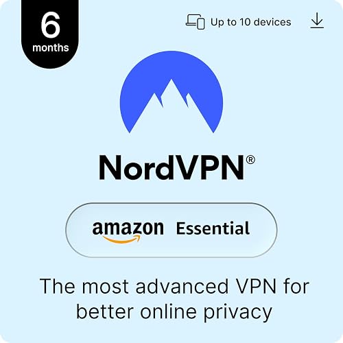 NordVPN Amazon Essential, 6 Months, 10 Devices, VPN + Password Manager, Digital Code