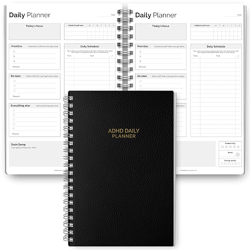 ADHD Daily Planner for Neurodivergent Adults - Productivity Daily Planner & Task Management to Stay Organized and Focused (Mono)