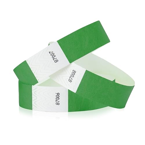 1,000 WristCo Kelly Green Tyvek Wristbands for Events - Tamper-Proof Design | Comfortable Water/Tear-Resistant - USA Made Tyvek Wristband ID Bracelets for Events, Concerts, Party Security, VIP Admission