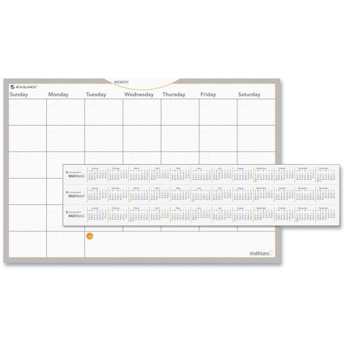 AT-A-GLANCE AW602028 WallMates Self-Adhesive Dry Erase Monthly Planning Surface, 36 x 24