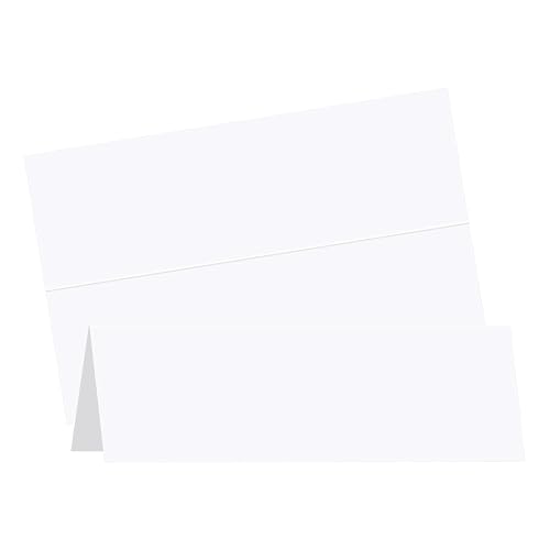 Blank Tent Cards Printable 3.5" x 11" 100 Sheets | Goefun White Place Cards for Table Setting 80 lb Pre-Scored Name Card for Meetings, Weddings & Events