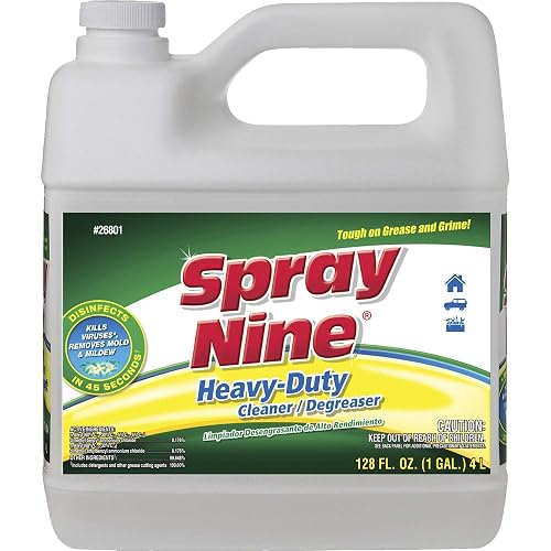 Spray Nine 26801-4PK Heavy Duty Cleaner, Degreaser & Disinfectant for Home, Yard Equipment, Automotive & More - Refill for Spray Bottle 1 Gallon (Pack of 4)
