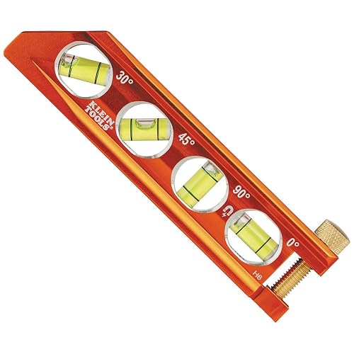 Klein Tools 935AB4V Magnetic Torpedo and Conduit Level, 6-Inch | 0/30/45/90 Degree Vials, V-Groove and Magnet Track, High Visibility Orange
