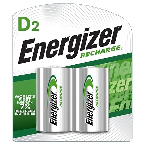Energizer Recharge Universal Rechargeable D Batteries (2 Pack), D Cell Batteries