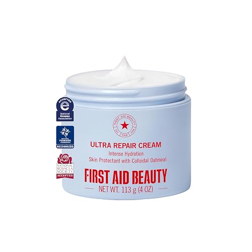 First Aid Beauty Ultra Repair Cream, Face Body Barrier Repair Moisturizer | Clinically Tested Face & Body Moisturizer with Colloidal Oatmeal, Relieves Eczema, Supports Dry Skin Barrier Repair