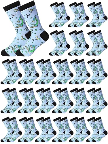 Shihanee 24 Pairs Lab Socks Bulk Lab Appreciation Tech Gifts Week Gifts | Laboratory Workers Appreciate Party Favors Funny Laboratory Scientist Gift Sock for Microbiology Science Chemistry