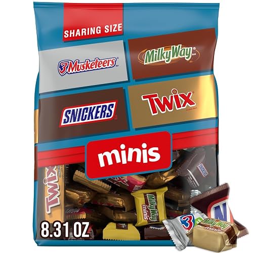SNICKERS, TWIX, MILKY WAY and 3 MUSKETEERS Soccer Watch Party Candy Individually Wrapped Chocolate Candy Bars Football Variety Pack, Sharing Size, 8.31 Oz Bulk Bag