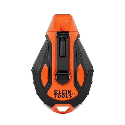KLEIN TOOLS CHLK50S Chalk Reel, 50-Foot, 4:1 Gear Ratio | Quick-Release Spool Clutch, Chalk Line and Twist-Lock Top with a Nested Hook Design