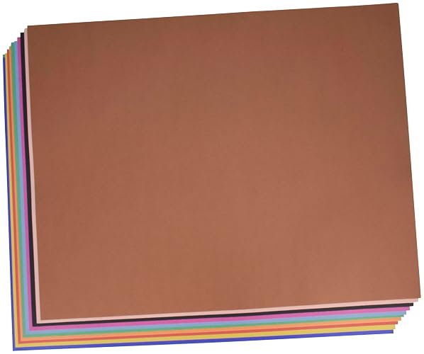 School Smart Railroad Poster Board Paper, 22 x 28 Inches, 4-Ply, Assorted Colors, Pack of 25