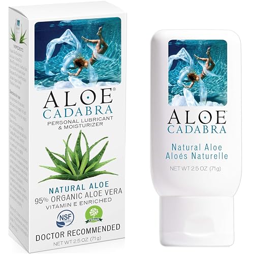 Aloe Cadabra Lube, Unscented 2.5 Oz, 1 Pack | Natural Water Based, Vaginal Moisturizer, NSF Certified Organic Aloe Lube, For Men, Women and Couples, Non-Staining