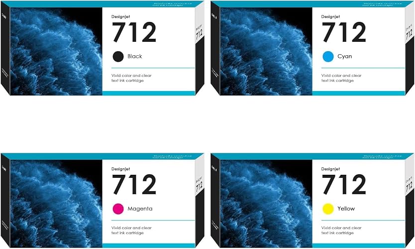 712 XL Ink Cartridges Replacement for HP 712 Ink Cartridges Combo Pack for DesignJet T650 T630 T230 T250 T210 & Studio Plotter Printer
