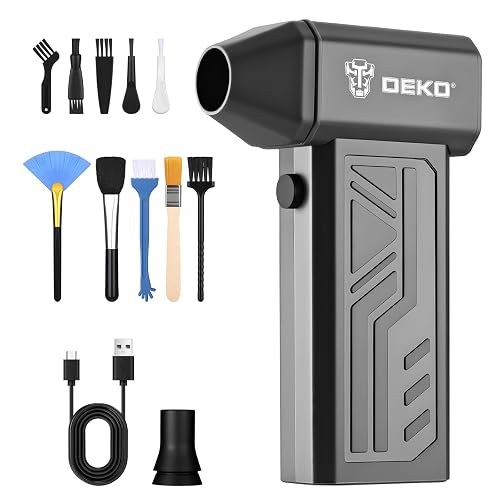 Compressed Air Duster, 150000RPM High-Speed Electric Air Duster with 240G Wind Pressure, 4-Speed Adjustable, Dust Blower for PC Cleaning Kit, Computer Keyboard, Grey