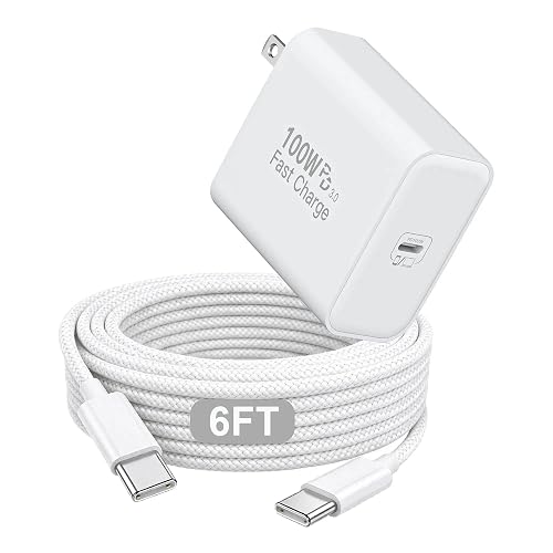100W MacBook Pro Charger USBC for MacBook Pro/Air/Neo,Fast Mac ChargerBlock | 6FT USB C Mac book Charger Cord for MacBook Pro & MacBook Air 13 14 15 16 inch,iPhone 18 Pro Max/Duo,iPad,Galaxy,more USB-C