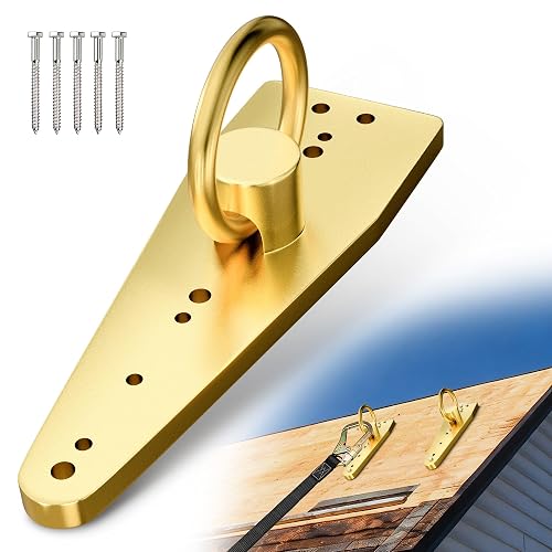 MooxHAI Permanent Roof Safety Anchor for Fall Protection, Zinc-Plated Steel | Roof Anchors for Fall Protection: Reusable steel anchor supports roofing, repair and maintenance on compatible wood roofs.