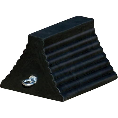 Checkers Industrial Safety Products Roadblock RC815 Rubber Wheel Chock with | Void Bottom, Black, 10" Length x 8" Width x 6" Height