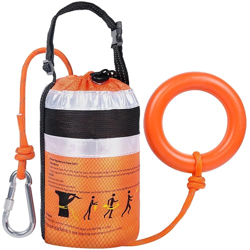 HOKINETY Water Rescue Throw Bag - 3/10 Inch Rope with 50FT /70FT/100FT Length Up to 1900lbs Tensile Strength Throwable Flotation Device - Emergency Safety Equipment for Kayak Raft Boat