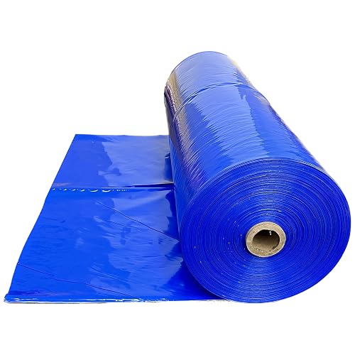Farm Plastic Supply - Polyethylene Plastic Shrink Wrap - 7 mil (14' x 25') – Blue Boat Shrink Film for use with Heat Gun, Industrial Shrink Wrap, Plastic Sheeting for Protection and Storage