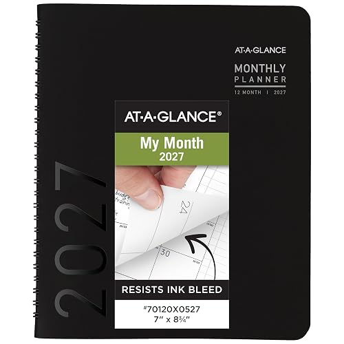 AT-A-GLANCE 2027 Planner, Monthly, 7" x 8.75", Contemporary, Black (70120X0527)