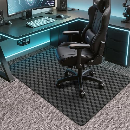 AiBOB Office Chair Mat for Carpet, 36" x 48", 3D Diamond Design for Gaming | Stylish Computer Desk Mat, Low Pile Carpet, Durable Plastic, Non-Slip Studded Backing, Smooth Rolling, Easy to Clean