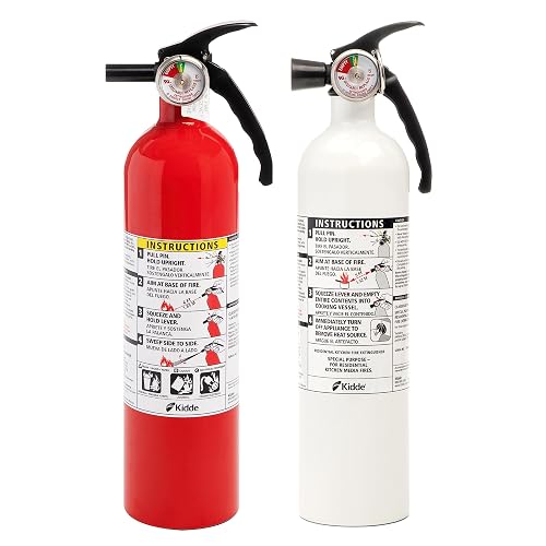 Kidde Kitchen + Home Fire Extinguisher Set, 711A | 1-A:10-B:C, RESSP+FA110G | Residential Extinguisher Combo Set for Small Cooking Oil and Grease Fires + Common Household Fires, 2.5 lb. Dry Chemical
