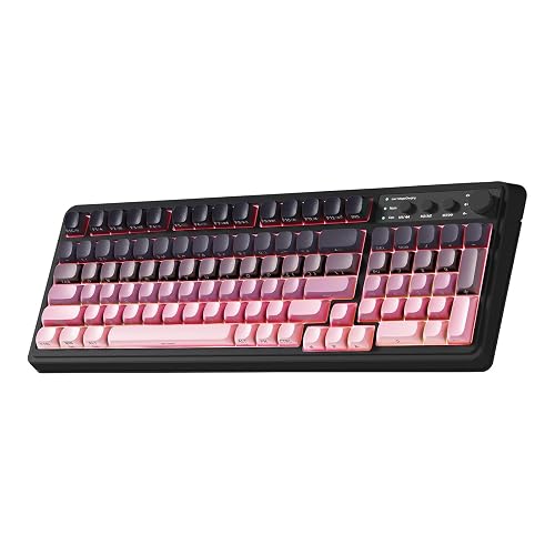 AULA 99 Key Keyboard, Wireless Gaming Keyboards Creamy Sounding Keyboard | Membrane Keyboard,Side Printed Keycaps,RGB Backlit,Tri-Mode BT/2.4GHz/USB-C,2000mAh Rechargeable Thocky Computer Keyboards
