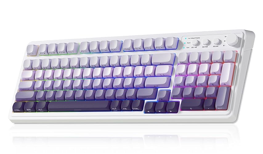 AULA S99 Wireless Keyboard,Bluetooth Computer Gaming Keyboards | 99 Keys with Number Pad,RGB Backlit,Programmable,Creamy Sounding,Tri-Mode BT/2.4GHz/USB-C,2000mAh Thocky Membrane Keyboard