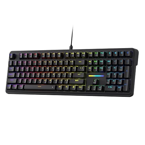 Redragon K745 Wired 108-Key Gasket RGB Gaming Keyboard, 4 Extra Hotkeys | Dedicated Shortcut Keys for Mute, Calc & Desktop, Cushioned 5-Layer Dampening for Creamy Thocky Sound, Programmable Software