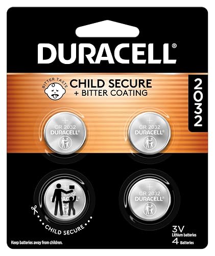 Duracell 2032 Lithium Battery, 4 Count, AirTag & Key Fob, CR2032 3V Cell