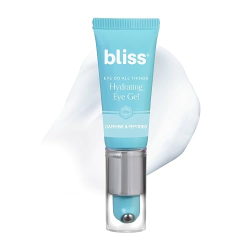 Bliss Eye Do All Things Hydrating Eye Gel, Caffeine & Rollerball, 0.7 Fl Oz | Helps visibly reduce puffiness and dark circles. Smoothing peptides and cooling massage leave under-eyes looking well-rested.