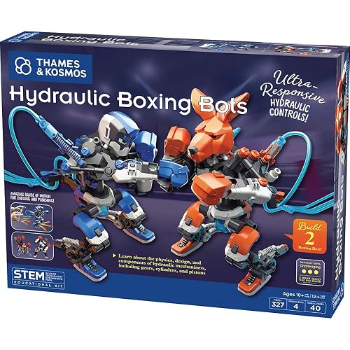 Thames & Kosmos Hydraulic Boxing Bots | Robotics & Engineering Set | Explore Gears, Cylinders & Pistons | Build Working Robots & Spar With Friends | STEM Science Learning & Education | Ages 10+