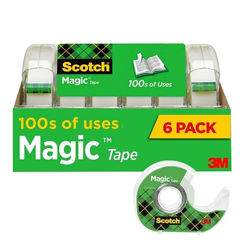 Scotch Magic Tape, Invisible, 6 Tape Rolls with Dispenders