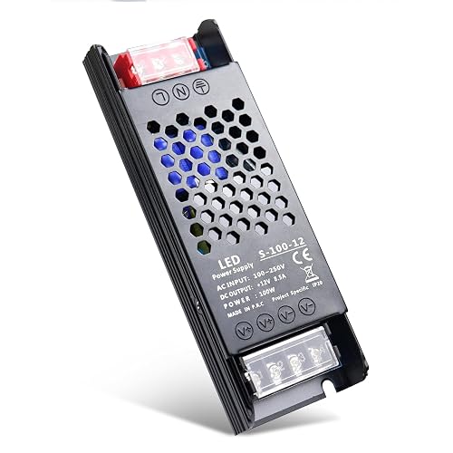 12V 100W Power Supply, 12 Volt 8.5A DC Power Supply, AC 100-250V to DC 12V Converter Transformer, LED Driver, Switching Power Supply for Strip Lights, Lighting Fixtures, Industrial Projects, Radio