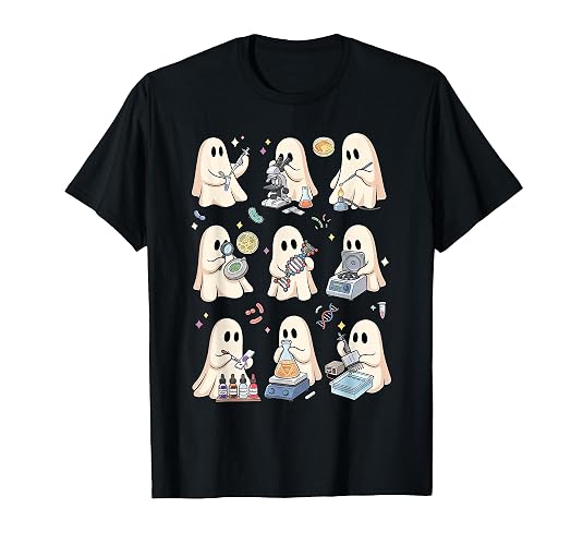Biologist Ghost Halloween Laboratory Science Microbiology T-Shirt
