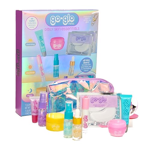 Go Glo Daily Skin Essentials Tween Beauty Set | Full Day Skincare Set, Gentle Cleanser & Moisturizer, Face & Lip Mask, Tween Skincare Kit, Ages 8+