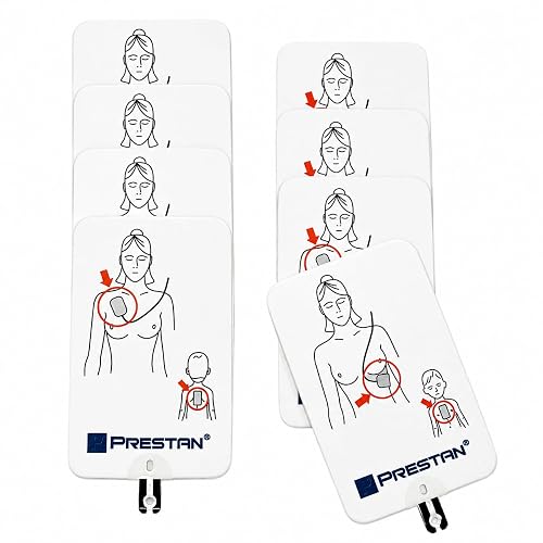 PRESTAN AED Training Pads Adult, UltraTrainer & Trainer Plus, 4-Pack | Build AED response confidence with reusable silicone-adhesive pads for emergency response education.