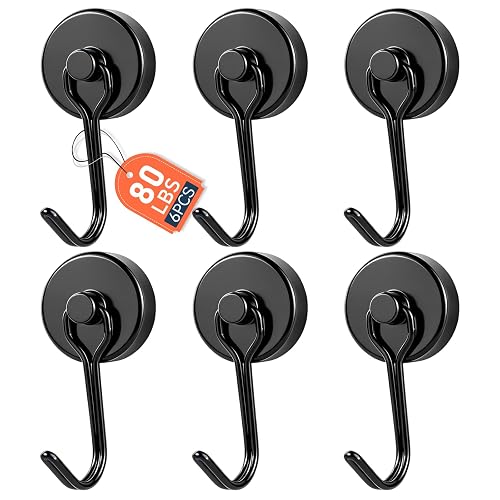 E BAVITE Magnetic Hooks, 80lbs+ Magnet Hook 2026 Cruise Essentials | Heavy Duty Strong Magnets Refrigerator Fridge Hanging for Classroom Beach Vacation Kitchen Grills Home