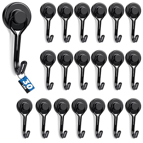 E BAVITE Swivel Swing Magnetic Hooks,20PCS 30lbs Refrigerator Magnet Hooks | Heavy Duty Strong Magnets Refrigerator Fridge Hanging for Classroom Beach Vacation Kitchen Grills Home