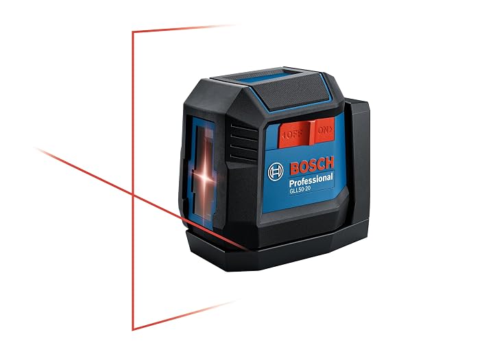 BOSCH GLL50-20 50 Ft Self-Leveling Cross-Line Laser, Includes Integrated Magnetic Mount & 2 AA Batteries | Integrated Magnetic Mount & 2 AA Batteries