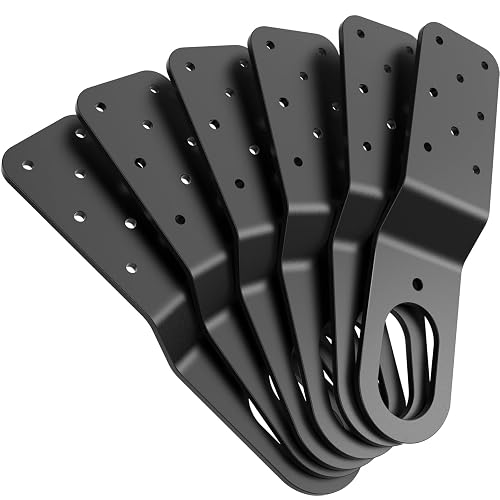 Black Heavy Duty Wood Roof Safety Fall Protection Anchor Clips, 6 Pack | Portable roof hitch anchors firmly attach to wooden surfaces for fall safety connection