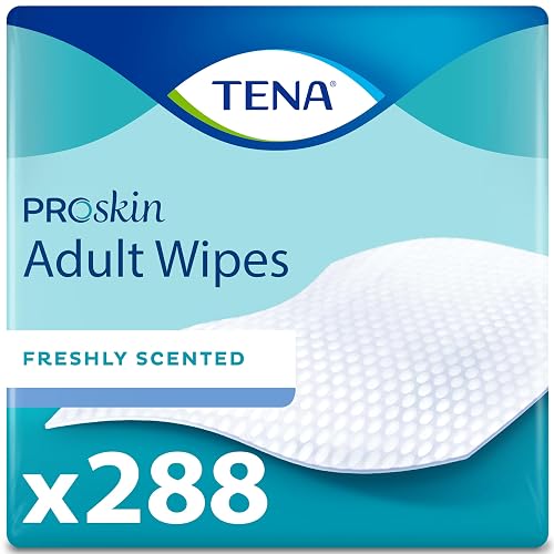 TENA Proskin Adult Wipes for Incontinence, Unisex, 288 ct | Enriched with vitamin E, these no rinse wipes gently cleanse while helping support skin health & comfort