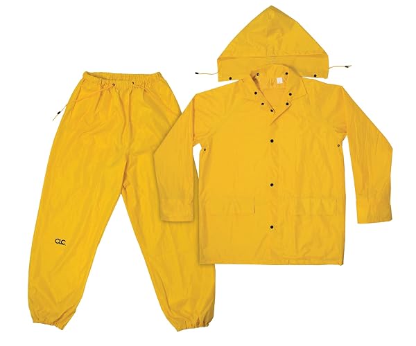 CLC Custom Leathercraft Rain Wear R1024X Yellow Polyester 3-Piece Rain Suit, 4XLarge