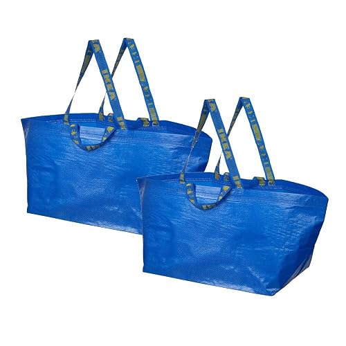IKEA FRAKTA Carrier Bag, Blue, Large Size Shopping Bag 2 Pcs Set