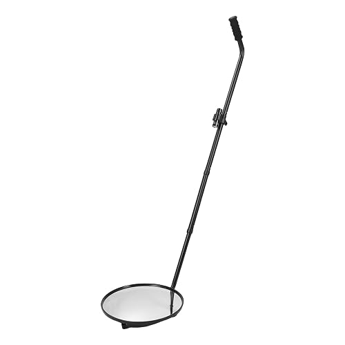 FTVOGUE Under Car Inspection Mirror with 3 Wheels and LED Flashlight 30cm Telescoping Convex Search Mirror Adjustable for Vehicle Truck Equipment and Shelf Safety Checks