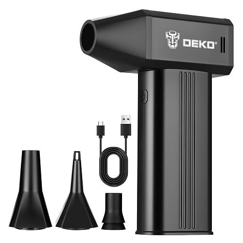 Compressed Air Duster, 130000RPM High-Speed Electric Air Duster with 220G Wind Pressure, 4-Speed Adjustable, Dust Blower for PC Cleaning Kit, Computer Keyboard, Black