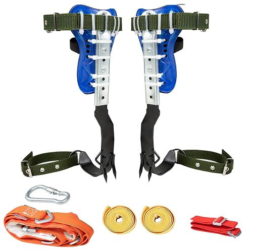 Medduw Tree Climbing Gear 2 Pack with Adjustable Spikes Harness Belt | Perfect for forestry work, hunting, trimming and fruit harvesting, offering stable support for various climbing tasks